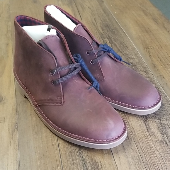 men's bushacre 2 aubergine leather chukka boots